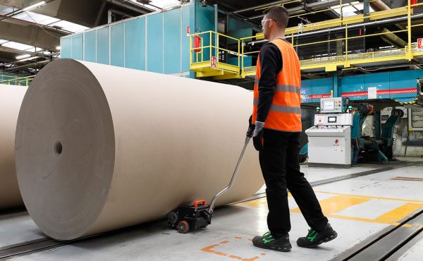 Moviroll roll pusher paper corrugated